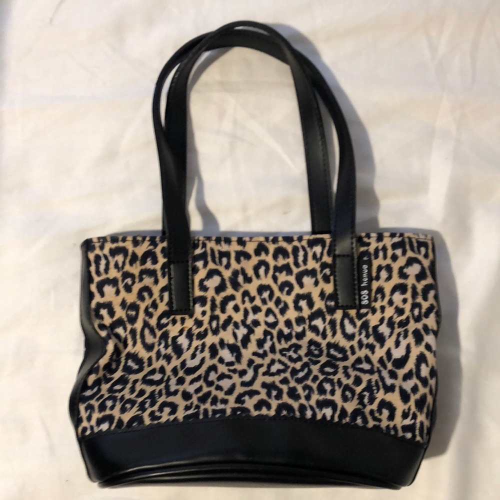Chic Leopard Print Tote with Black Details 808Honua Hawaii brand vintage